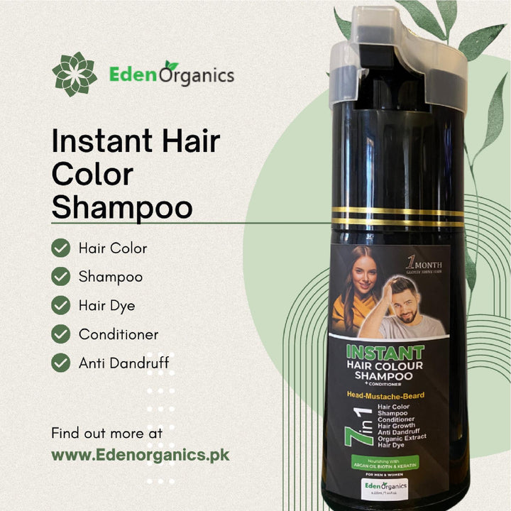 Color shampoo also dyes hair. no irritation.